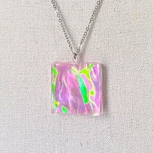 Pink Iridescent Water Necklace